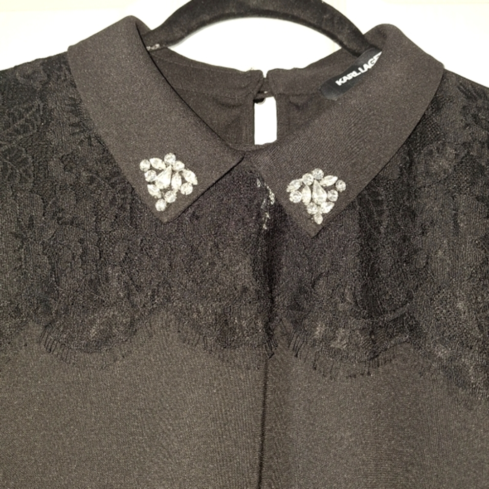 Karl lagerfeld Paris blouse black size medium NWOT